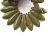 50 st Two Hole Daggers, 5x16 mm, Picasso-Opaque Olive 