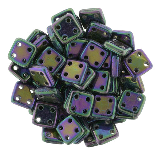 30 st Czechmates QuadraTile, 6x6x2 mm, Iris - Purple