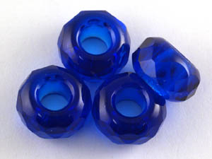 1 st facetterad rondell, 9 x 14 mm, Mörkblå