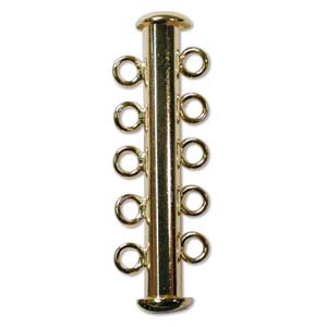 1 st tublås för fem rader, 31 mm, guldfärgad 1 st tublås för fem rader, 31 mm, guldfärgad