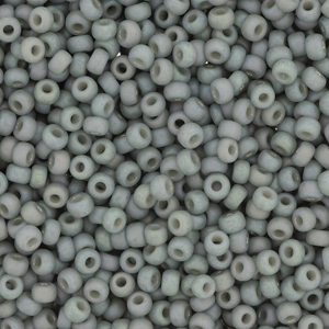 10 g 8/0 Seedbeads, Frosted Opaque Glaze Rainbow Cadet Gray