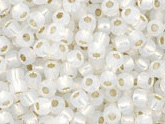 10 g 11/0 TOHO Seedbeads, Silverlined Milky White