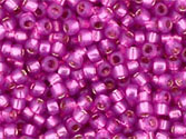 10 g 15/0 TOHO Seedbeads, Silverlined Milky Hot Pink
