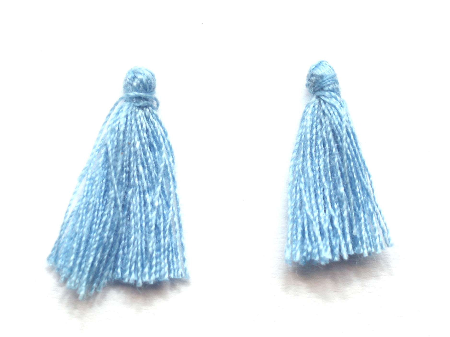 1 st Mini Cotton Tassel, ca 1,7 cm, Turquoise