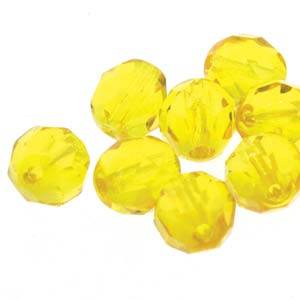 ca 38 st Firepolished, 4 mm, Yellow Amber