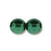 120 st 4 mm runda glasprlor i prlemor, Deep Emerald