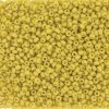 10 g 15/0 Seedbeads, Frosted Opaque Glaze Rainbow Yellow