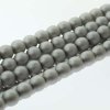 25 st 6 mm runda glasprlor i prlemor, Matt Silver