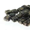 30 st Tile Beads 5x5 mm, Black Picasso
