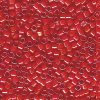 5 g 11/0 Delica, White Lined Flame Red AB