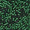 5 g 11/0 Delica, White Lined Emerald AB