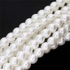150 st 3 mm runda glasprlor i prlemor, White