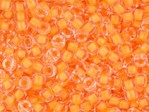  5 g Matubo Seedbeads 8/0, Crystal Orange Neon Lined 