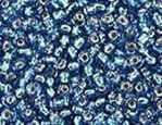  10 g 11/0 Seed Beads, Silverlined Capri Blue 