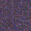  10 g 15/0 Seed Beads, Lined Purple/Gold 