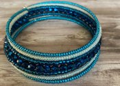 Kit. Memorywirearmband, Aqua Metallic, 6,3 cm