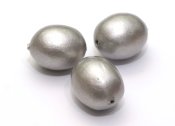 1 st Paper Mache Olive, 24x18 mm, Silver