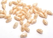 30 st DropDuo, 3x6 mm, Chalk White Champagne Luster