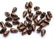 30 st DropDuo, 3x6 mm, Jet Bronze