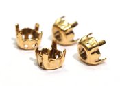 4 st Settings fr 6 mm cabochon, GP