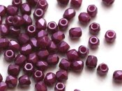 50 st Firepolished 2 mm, Pastel Bordeaux