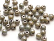 100 st runda, 3 mm, Chalk White Blue Luster