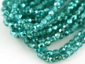 50 st Firepolished, 4 mm, Crystal Marine Metallic Ice