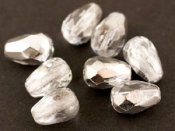 1 st facetterad droppe, 10 x 7 mm, Crystal Silver