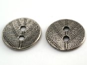 1 st knapp, 17 mm, Blad, Antik Tennfrgad. Tierra Cast