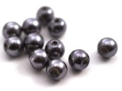 1 st 8 mm vaxad rund, hl 1,8 mm, Hematite