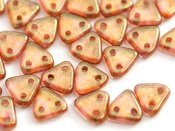 30 st Czechmates Triangles 6 mm, Luster Rose/gold Topaz