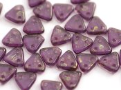 30 st Czechmates Triangles 6 mm, Luster Gold - Tanzanite