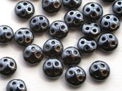 30 st Czechmates QuadraLentils, 6x2 mm, Hematite