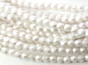 50 st Firepolished, 3 mm, Alabaster Pastel White
