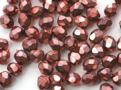 50 st Firepolished, 4 mm, Jet Heavy Metal Salmon