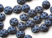 30 st Czechmates QuadraLentils, 6x2 mm, Metallic Suede - Dark Bl