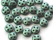 30 st Czechmates QuadraLentils, 6x2 mm, Metallic Suede - Light G