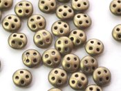 30 st Czechmates QuadraLentils, 6x2 mm, Metallic Suede - Gold