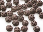 30 st Czechmates QuadraLentils, 6x2 mm, Matte - Dark Bronze