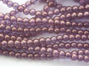 100 st runda glasprlor, 3 mm, Bronze Illusion
