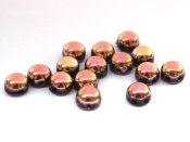 10 st 2-hls cabochoner, 6 mm, Jet Full Capri Rose