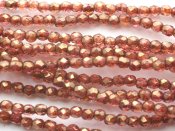 50 st Firepolished 2,5 mm, Luster-Rose/Gold Topaz