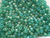 10 g 11/0 TOHO Seedbeads,Rainbow-Frosted Dark Peridot