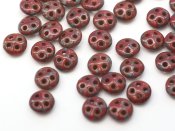 30 st Czechmates QuadraLentils, 6x2 mm, Opaque Red - Picasso