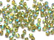 50 st Delara Crystal MC Bicone, 3 mm, Olivine 2xAB 50 st Delara Crystal MC Bicone, 3 mm, Olivine 2xAB