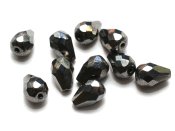 1 st facetterad droppe, 10 x 7 mm, Hematite