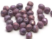 50 st Firepolished, 4 mm, Chalk White Iris