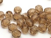 50 st Firepolished, 3 mm, Smoke Topaz