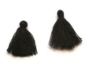 1 st Mini Cotton Tassel, ca 1,7 cm, Black