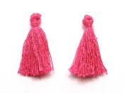 1 st Mini Cotton Tassel, ca 1,7 cm, Fuchsia